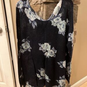 Lauren Conrad blue floral sweater